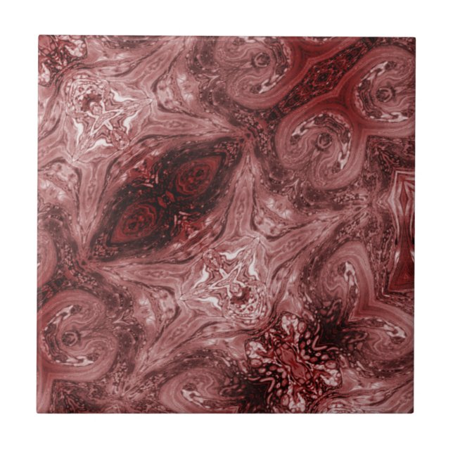 Cerâmica Abstrato de rocha avermelhada Azulejo de arte geom (Frente)