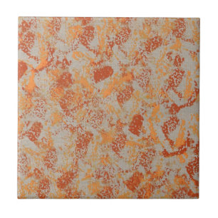 Cerâmica Abstrato pintura de laranja no azulejo trivet de c