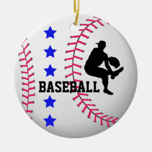 Cerâmica Adicione o ornamento da equipa de beisebol da foto
