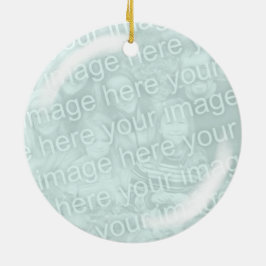 Cerâmica Adicione seu ornamento de vista de vidro da foto