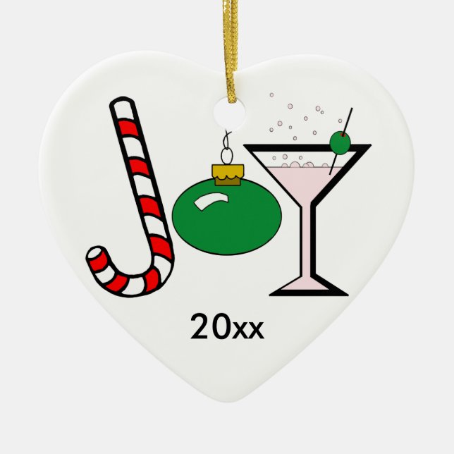 Cerâmica Alegria Verde Do Ornamento De Guarda De Natal (Frente)