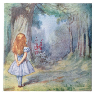Cerâmica Alice no azulejo ou no Trivet da arte de Tenniel
