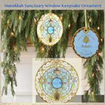 Anel Santuário de Hanukkah Ornamento Cerâmico