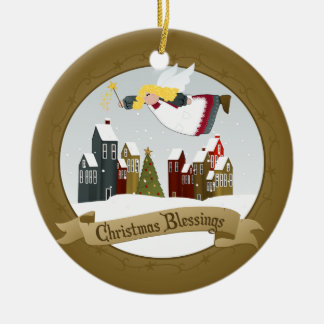 Cerâmica Angel Natal | Ornamento de Árvore de Férias