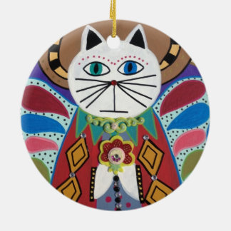 Cerâmica Anjo do gato do ornamento da arte de Kerri