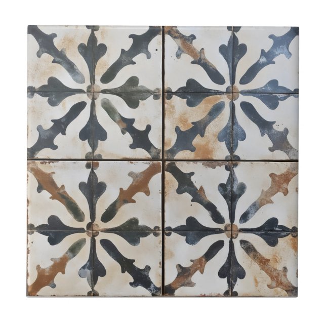 Cerâmica Antigo Padrão de Azulejo Italiano Branco (Frente)