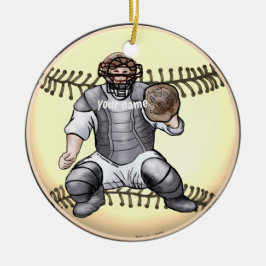 Cerâmica Apanhador de beisebol ornamento personalizado do a
