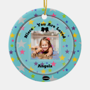 Cerâmica Aqua de Ornamento de Fotos com Estrelas HAMbWG