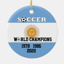 Argentina 3 Vezes Ornamento de Campeões de Futebol