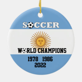 Cerâmica Argentina 3 Vezes Ornamento de Campeões de Futebol
