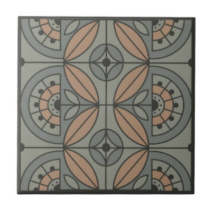 Cerâmica Art Deco Azulejo Floral (riacho de pedra e sandal)