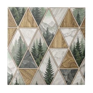 Cerâmica Arte de Padrão de Azulejo de Montanha Geométrica e