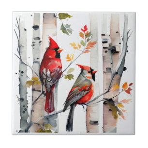 Cerâmica Árvore de aves e Azulejo de cardeais