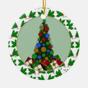 Cerâmica Árvore de Natal e ornamento personalizados do