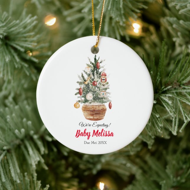 Cerâmica Árvore de Natal Esperamos pelo Ornamento de Pais (Árvore)