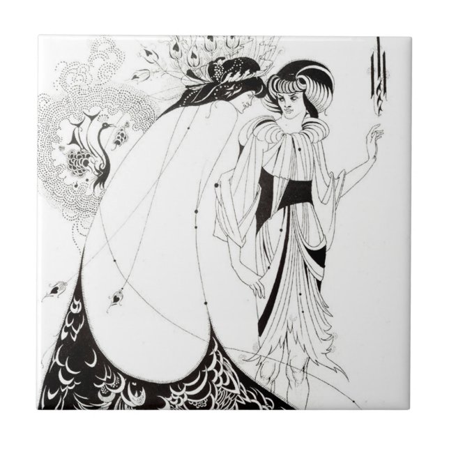Cerâmica Aubrey Beardsley O Azulejo Da Camisa De Pavão (Frente)