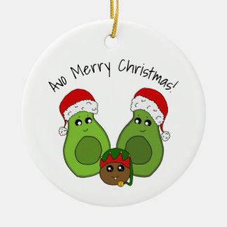 Cerâmica Avocado - Ornamento Bonito da Família Feliz de Nat
