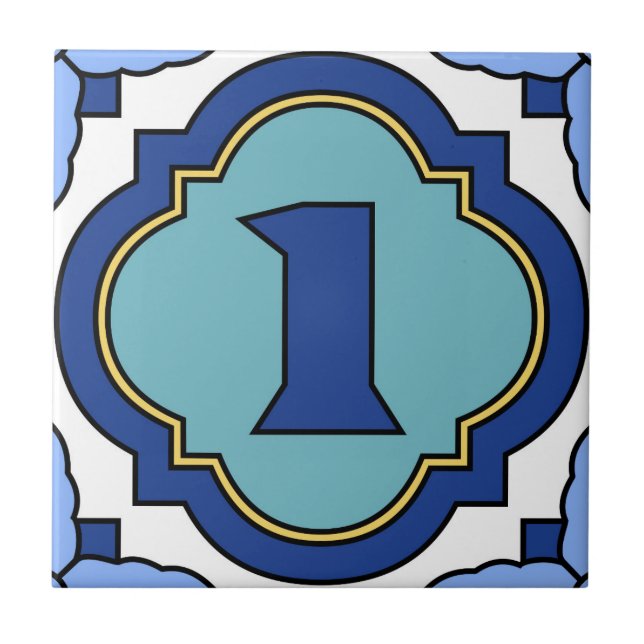 Cerâmica Azulejo 1 do endereço do número da ilha de (Frente)