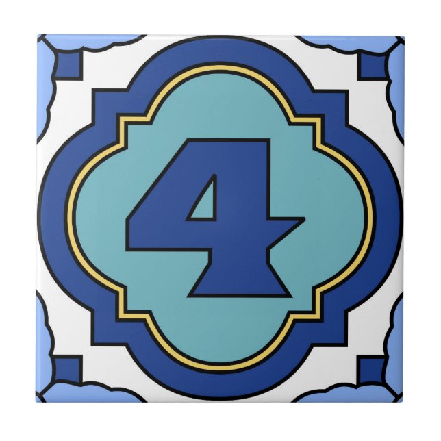 Cerâmica Azulejo 4 do endereço do número da ilha de (Frente)