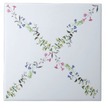 Azulejo 6x6 da estrutura do Wildflower do azul de