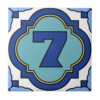 Cerâmica Azulejo 7 do endereço do número da ilha de