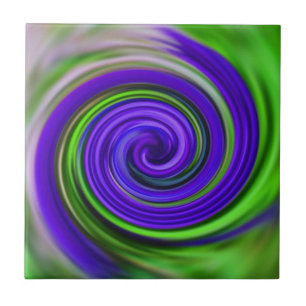 Cerâmica Azulejo Abstrato de Arranjos Verdes Coloridos