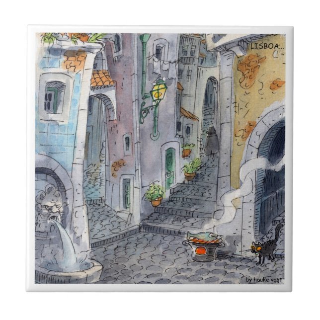 Cerâmica azulejo Alfama2 de Lisboa (Frente)