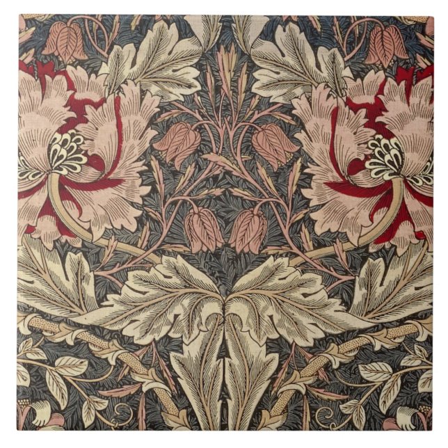 Cerâmica Azulejo - Arte Nova Floral de William Morris (Frente)