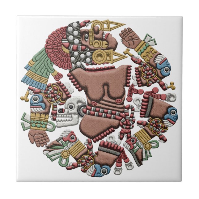 Cerâmica Azulejo asteca de Coyolxauhqui (Frente)