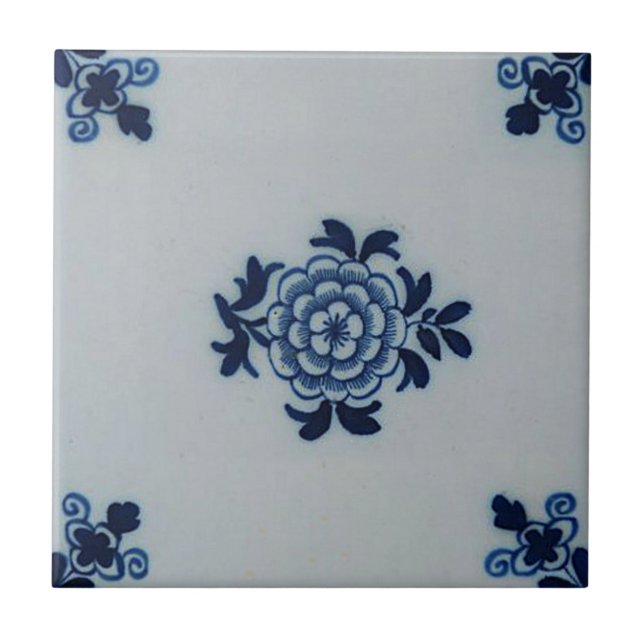 Cerâmica Azulejo azul de Delft do Antiquarian clássico - (Frente)