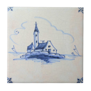 Cerâmica Azulejo azul de Delft do Antiquarian clássico -