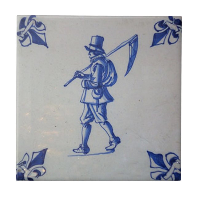 Cerâmica Azulejo azul de Delft - modelo (Frente)