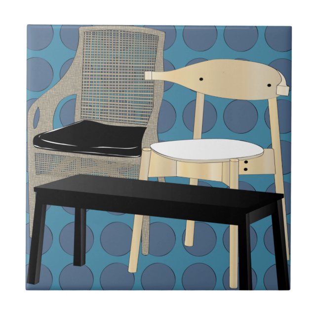 Cerâmica Azulejo Azul De Móveis Ikea (Frente)