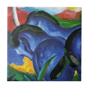 Cerâmica Azulejo azul dos cavalos de Franz Marc
