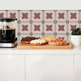 Cerâmica Azulejo bege com moldura de flores e cinzas de cor