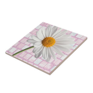 Cerâmica Azulejo Branco Flor de Margarida