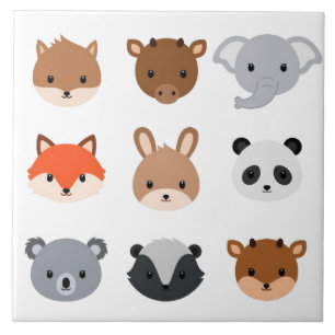 Cerâmica Azulejo - Cabeças de Bebês Animais