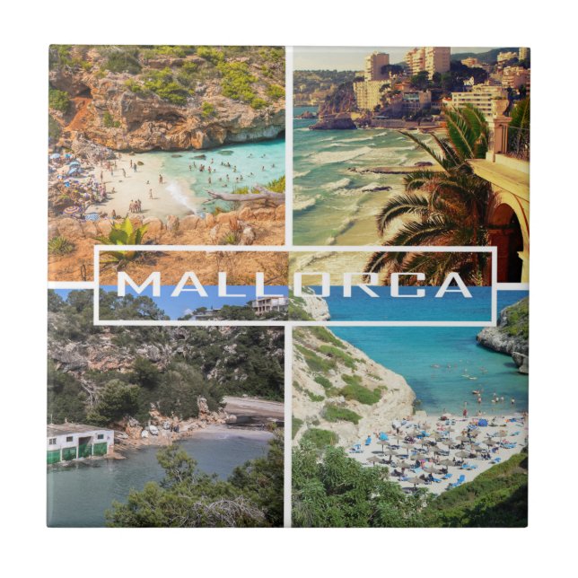 Cerâmica azulejo calas y playas de Mallorca - Majorca (Frente)