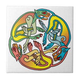 Cerâmica Azulejo celta de Triskele dos cães