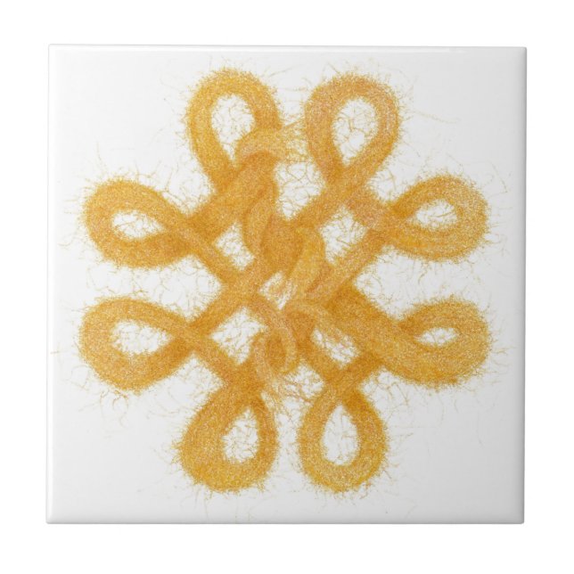 Cerâmica Azulejo CÉLTICO Dourado de 4,25" quadrados cerâmic (Frente)