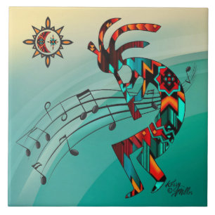 Cerâmica Azulejo CERAMIC do Sudoeste de Kokopelli