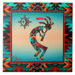 Cerâmica Azulejo CERAMIC do Sudoeste de Kokopelli
