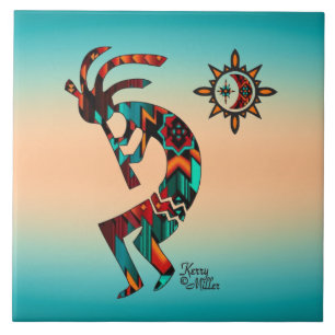 Cerâmica Azulejo CERAMIC do Sudoeste de Kokopelli