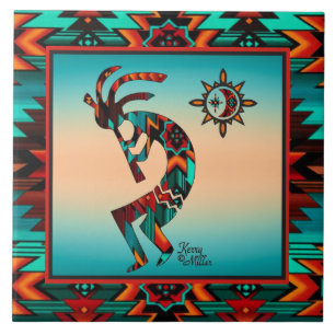 Cerâmica Azulejo CERAMIC do Sudoeste de Kokopelli