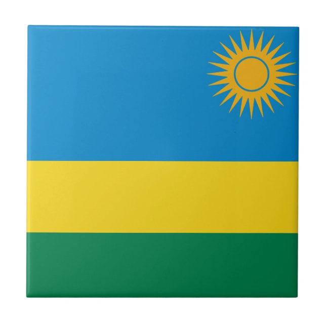 Cerâmica Azulejo Cerâmico Bandeira de Ruanda (Frente)