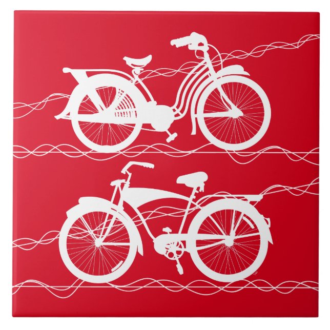 Cerâmica Azulejo cerâmico branco de bicicleta (Frente)