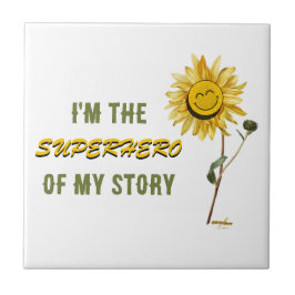 Cerâmica Azulejo cerâmico branco de super-herói por Poeta A