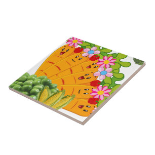 Cerâmica Azulejo cerâmico Carroças de Ervilha Vegan Floral