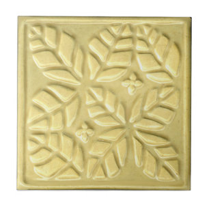 Cerâmica Azulejo cerâmico com amarelo de folhas de ovato es