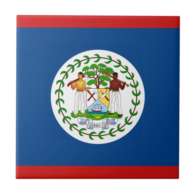 Cerâmica Azulejo Cerâmico com Bandeira de Belize (Frente)